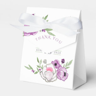 Violett und Salbei Floral Baby Shower Dankeschön Geschenkschachtel