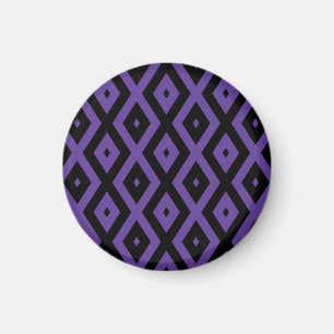 Violett und schwarzes Rautenmuster Magnet