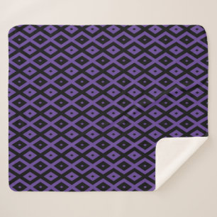 Violett und schwarzes Rautenmuster Sherpadecke