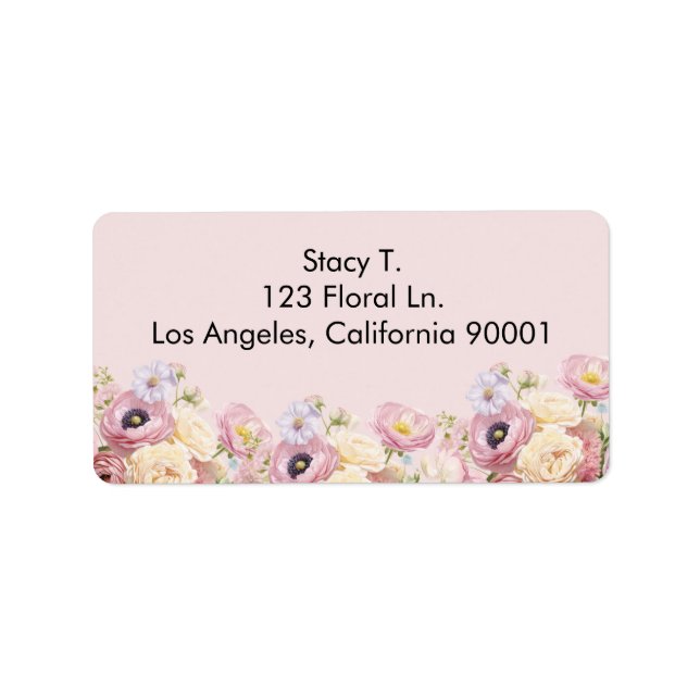 Violett und staubige rosa Blume Adressaufkleber (Vorne)