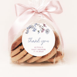 Violett Vintage Wildblume Kinderdusche Runder Aufkleber