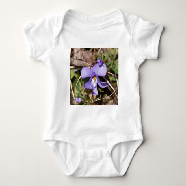 Violett von Vögeln mit Blüten Baby Strampler (Vorderseite)
