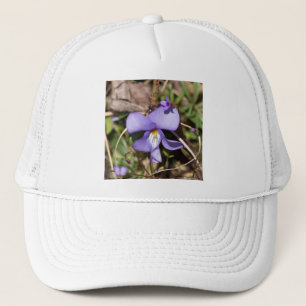 Violett von Vögeln mit Blüten Truckerkappe