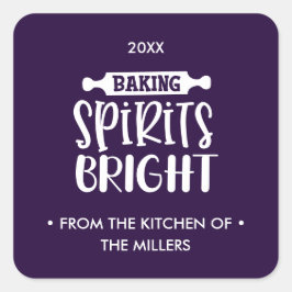 Violett | Weihnachts Backbriefe hell Quadratischer Aufkleber