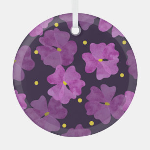 Violett Whispers: Blumenkohle Elegante Ornament Aus Glas