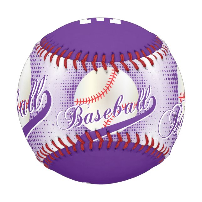 Violett | White Retro Baseball Sports (Rückseite)