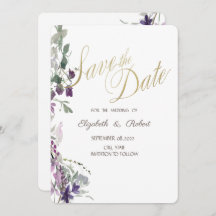 Violett-Wildblume Save the Date