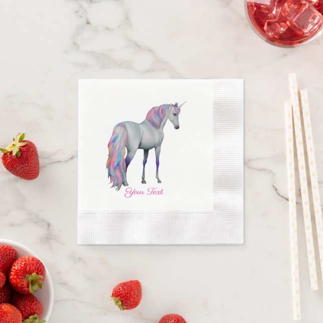 Violetta- Einhorn, stehend -  Serviette (Beispiel)