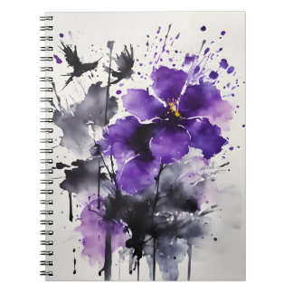 Violetta - Wasserfarben Blumen Notizblock