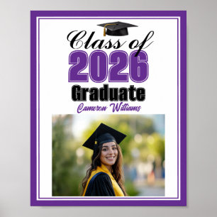 Violette Abschlussklasse 2026 Foto-Abschlussfeier Poster