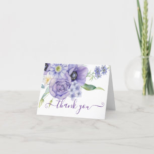 Violette Aquarell-Blumen-Dankeskarten Dankeskarte