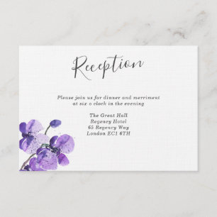Violette Aquarell-Orchideen-Hochzeitsempfang Einladung