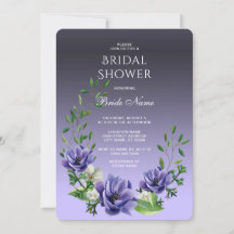 Violette Aquarellblumen Brautparty