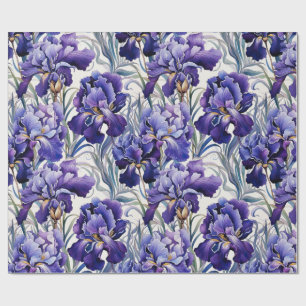 Violette Blaue Iris  Geschenkpapier