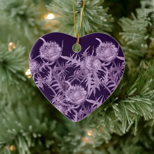 violette Blume Keramik Ornament (Baum)