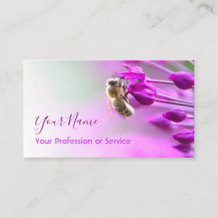 Violette Blume mit Bienen verschwindet zu weiß! Visitenkarte