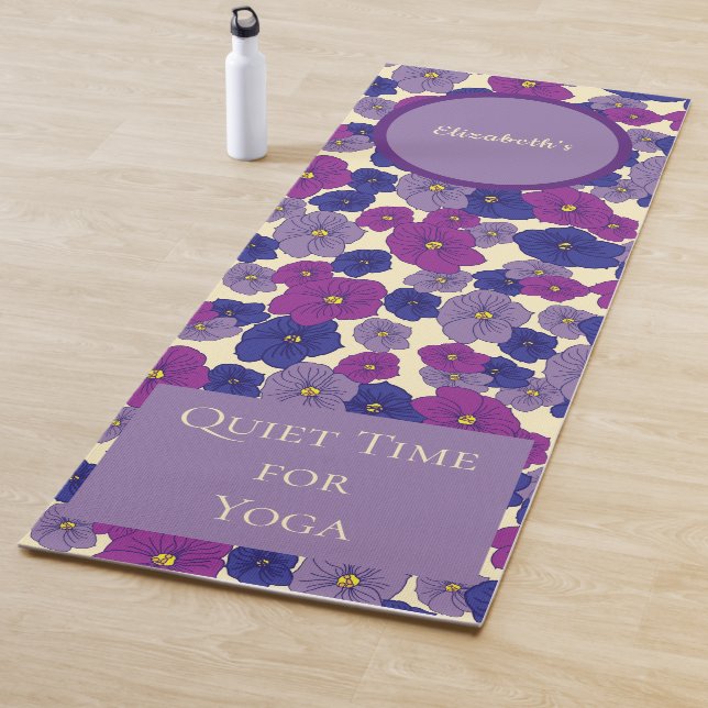 Violette Blume ruhige Zeit für Yogomuster Yogamatte (Beispiel)