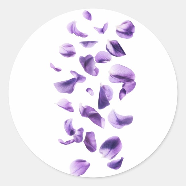 violette Blume Runder Aufkleber (Vorderseite)