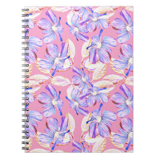 Violette Blumen: Aquarellfarbene Blumendekoration. Notizblock
