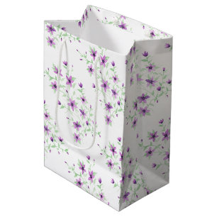 Violette Blumen auf dem Weinberg Mittlere Geschenktüte