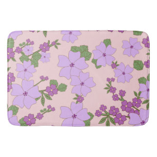 Violette Blumen, Blumenmuster, Muster von Blume Badematte