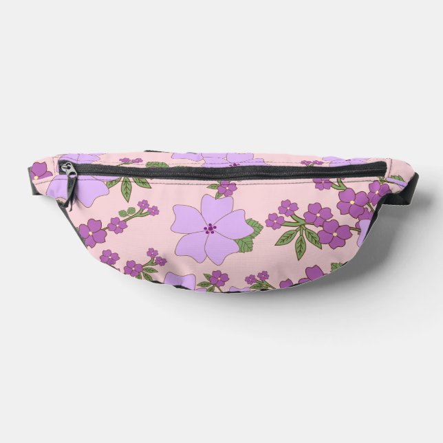 Violette Blumen, Blumenmuster, Muster von Blume Bauchtasche (Ablage )