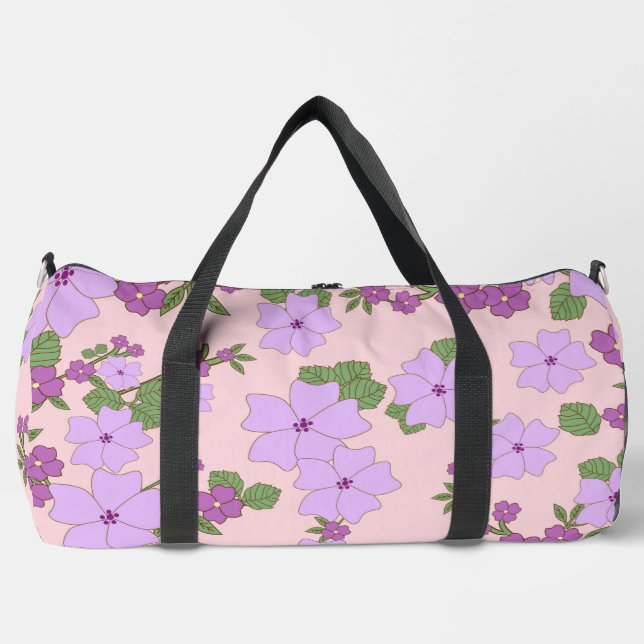 Violette Blumen, Blumenmuster, Muster von Blume Duffle Bag (Vorderseite)