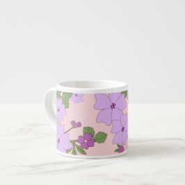 Violette Blumen, Blumenmuster, Muster von Blume Espressotasse