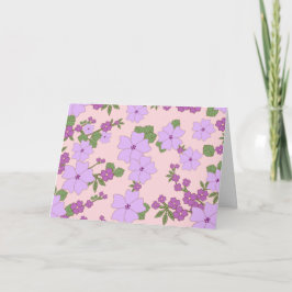 Violette Blumen, Blumenmuster, Muster von Blume Karte