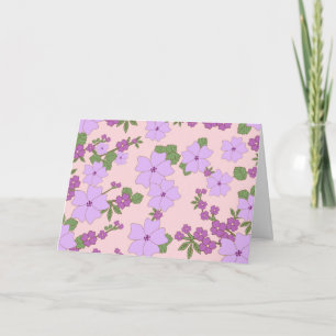 Violette Blumen, Blumenmuster, Muster von Blume Karte