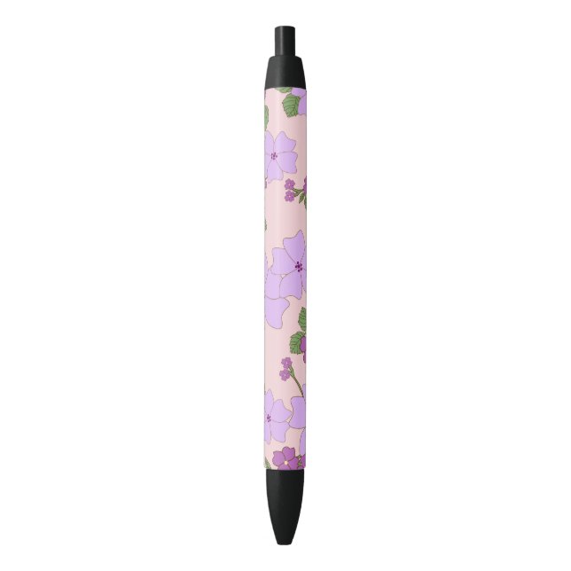 Violette Blumen, Blumenmuster, Muster von Blume Kugelschreiber (Vorderseite Vertikal)