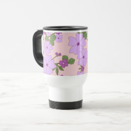 Violette Blumen, Blumenmuster, Muster von Blume Reisebecher