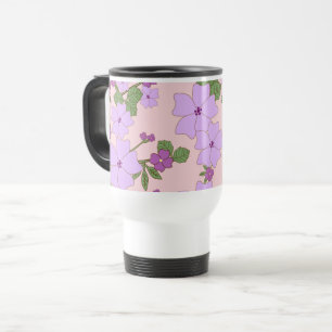 Violette Blumen, Blumenmuster, Muster von Blume Reisebecher