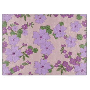 Violette Blumen, Blumenmuster, Muster von Blume Schneidebrett