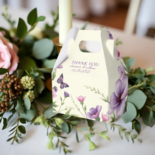 Violette Blumen Blumenrahmen Danke für Ihre Hochze Geschenkschachtel