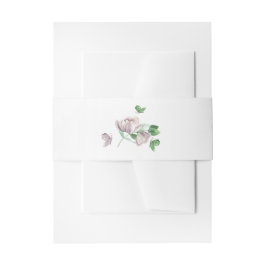 violette Blumen grüne Blätter Hochzeit Einladungsbanderole