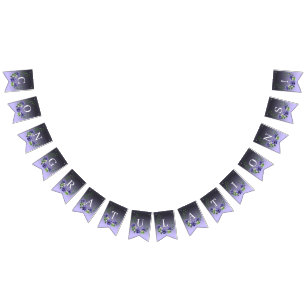 Violette Blumen Jagdflagge Wimpelkette