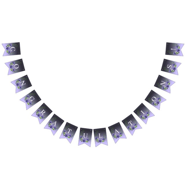 Violette Blumen Jagdflagge Wimpelkette (Alle)