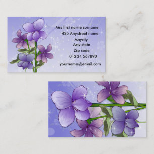 Violette Blumen mit Blumen Visitenkarte