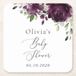 Violette Blumen, Pflaume, Blume, Boho, Babydusche Rechteckiger Pappuntersetzer