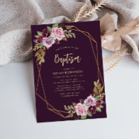 violette Blumen Rahmen Taufe