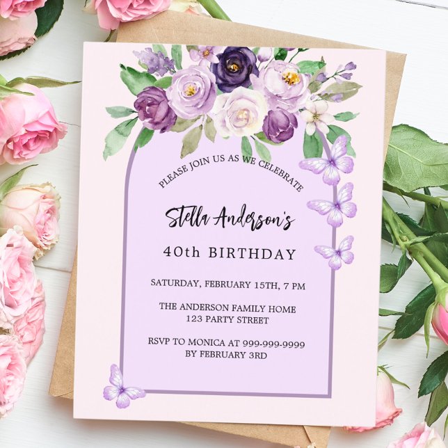 Violette Blumen Schmetterlinge frühes Budget Gebur (Von Creator hochgeladen)