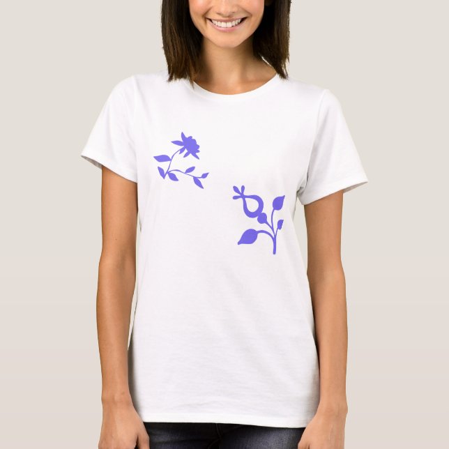 violette Blumen T-Shirt (Vorderseite)