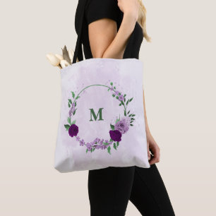 violette Blumen Tasche