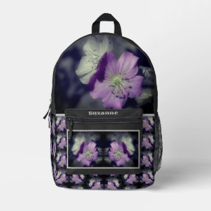 Violette Blumen, teilweise farbig Personalisiert Bedruckter Rucksack