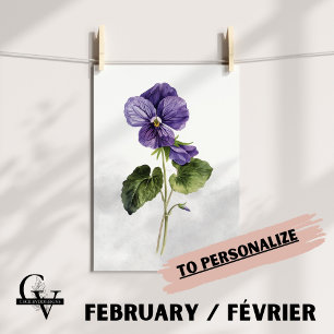 Violette Blüte des Februar Poster