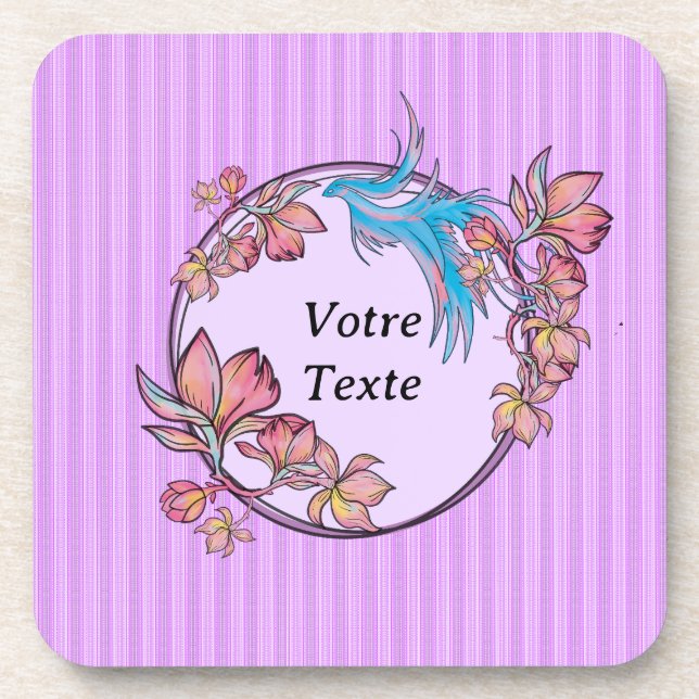 violette Blütenkrone Getränkeuntersetzer (Vorderseite)
