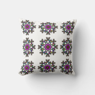 Violette Blütenumlaufbahn Kissen