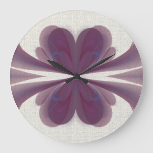 Violette Bogen-Fraktal-Uhr Große Wanduhr (Vorderseite)