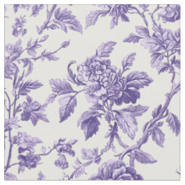 Violette botanische Blumeng toile Stoff